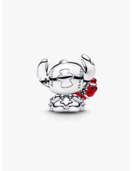 Charm Stitch de Disney con Rosa Cristal de Murano de Disney x Pandora