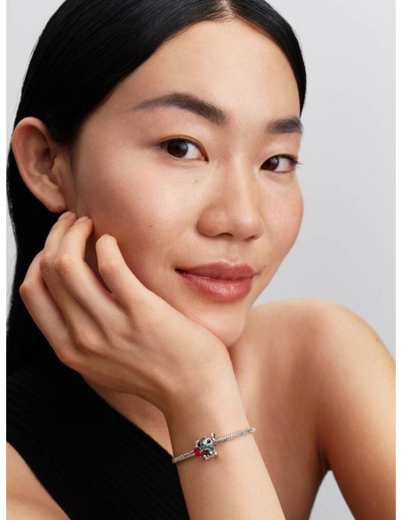 Charm Stitch de Disney con Rosa Cristal de Murano de Disney x Pandora