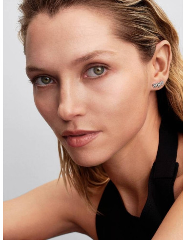 Pendientes de Botón Triple Halo...