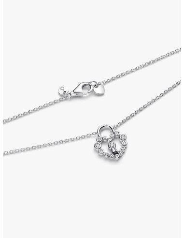 Collar Candado Corazón Brillante de...