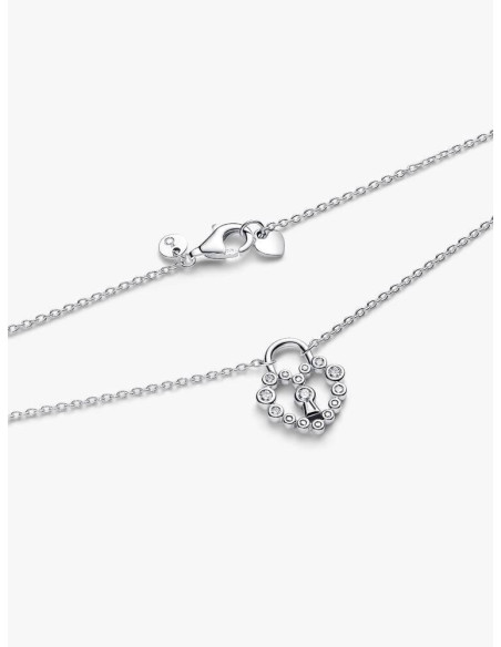 Collar Candado Corazón Brillante de Pandora