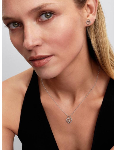 Collar Candado Corazón Brillante de...