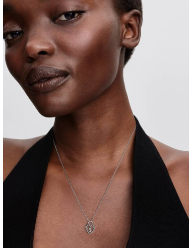 Collar Candado Corazón Brillante de...