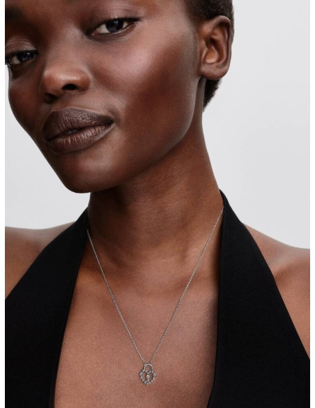 Collar Candado Corazón Brillante de Pandora