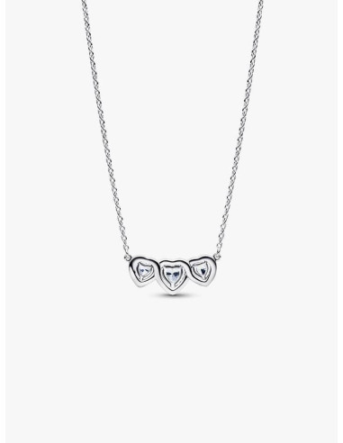 Collares Triple Halo Corazón de Pandora