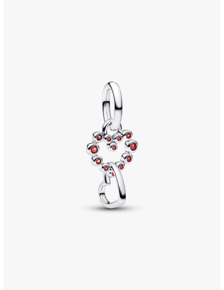Charm Colgante Corazones Conectados y Gemas Rojas de Pandora
