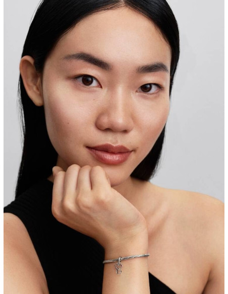 Charm Colgante Corazones Conectados y Gemas Rojas de Pandora