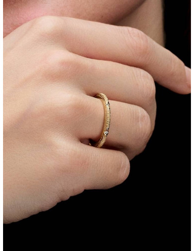 Anillo Textura y Gemas de Pandora