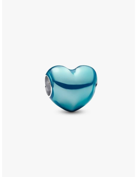 Charm Corazón Metálico Azul Cielo