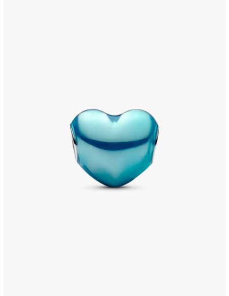 Charm Corazón Metálico Azul Cielo