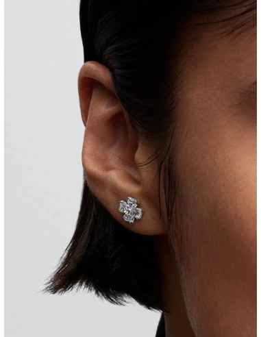 Pendientes de botón Pandora Trébol de...