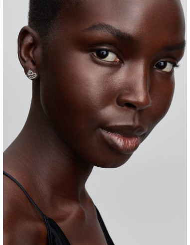 Pendientes de botón Pandora Corazón y...