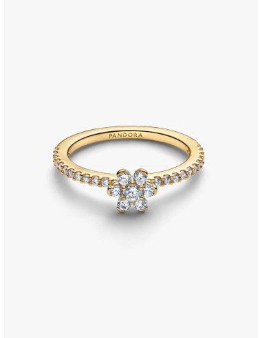 Anillo Pandora Flor Dorada Brillante