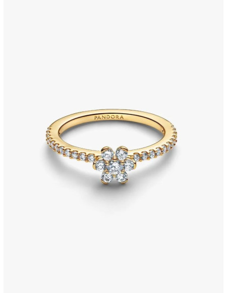 Anillo Pandora Flor Dorada Brillante